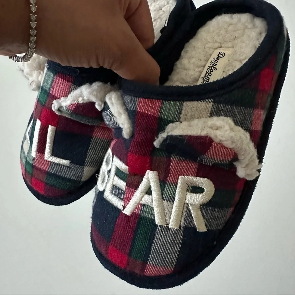 Dearfoams Kids Lil' Bear Clog Slipper Size 11/12 Toddler